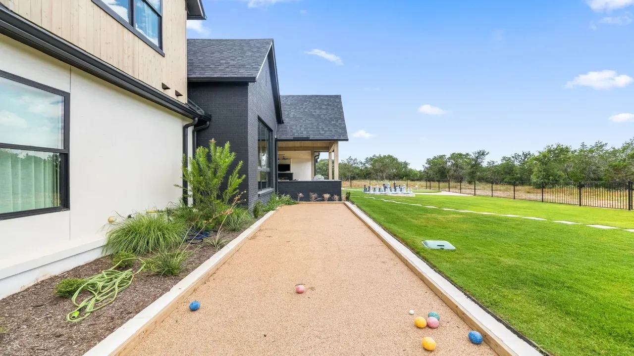 Bocce court along the lawn