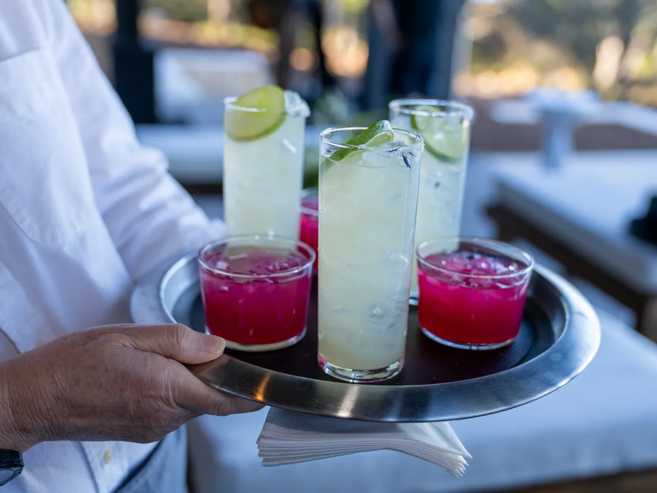 Cocktails passed on the deck
