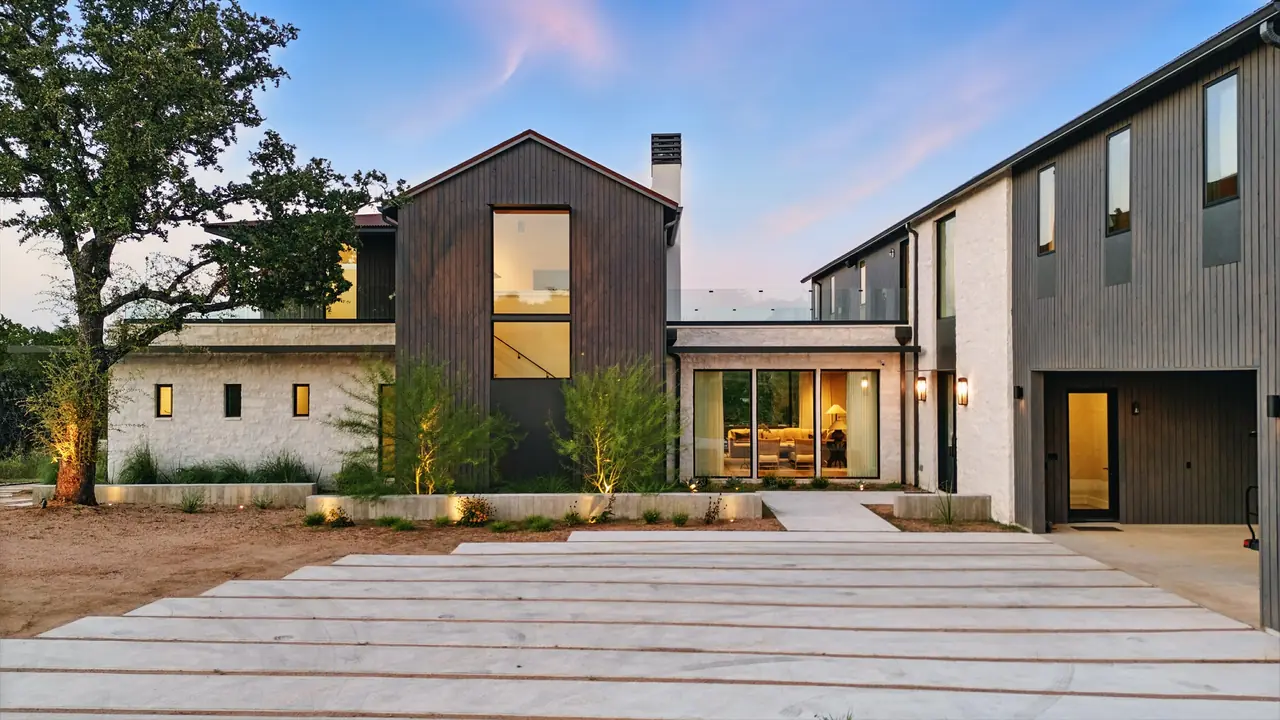 Front of the house at dusk