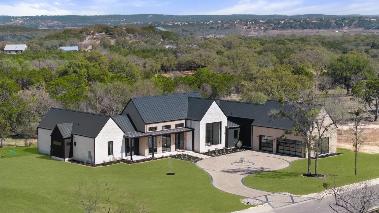 Vista Landing from above, with the Hill Country around it